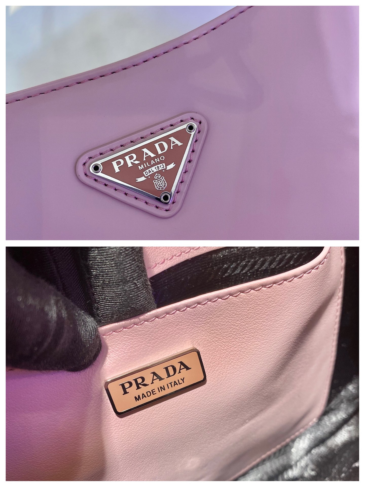 Prada Cleo Brushed Leather Shoulder Bag Light Pink 1BC499